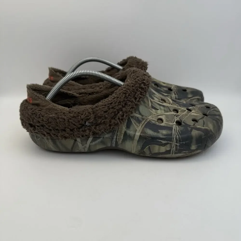 Crocs Unisex CAMO Fleece Lined Clogs Mens Size 10 Womens 12 Comfort Slip on Shoe